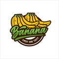 Banana sweet and tasty design premium logo