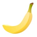 Banana. Sweet tropical fruit. Ripe yellow banana. Southern plant. Isolated object.