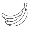 Banana thin line icon. Fruit vector illustration isolated on white. Healthy food outline style design, designed for web Royalty Free Stock Photo