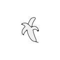 banana line icon. banana linear hand drawn pen style line icon Royalty Free Stock Photo