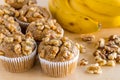 Banana Walnut and Chia Seed Muffins Royalty Free Stock Photo