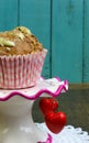 Banana Walnut muffin with white chocolate and cinnamon Royalty Free Stock Photo