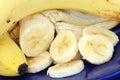 Banana, whole, peeled and slices