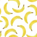 Banana whole watercolor seamless pattern