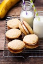 Banana Whoopie Pies.style rustic. Royalty Free Stock Photo