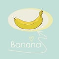 Banana yellow oval frame with an inscription, vector background