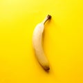 Banana on yellow table Royalty Free Stock Photo