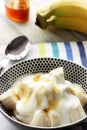 Banana with yoghurt and honey