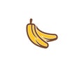 Bananan fruits icon logo vector template Royalty Free Stock Photo