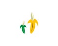 Bananan fruits icon logo vector template Royalty Free Stock Photo