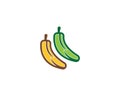 Bananan fruits icon logo vector template Royalty Free Stock Photo