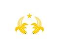 Bananan fruits icon logo vector template Royalty Free Stock Photo