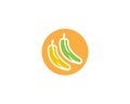 Bananan fruits icon logo vector template Royalty Free Stock Photo