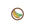 Banana fruits icon logo vector template