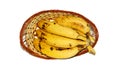 Bananas basket on white background Royalty Free Stock Photo