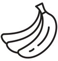 Bananas Colored Isolated Vector icon that can be easily modified or edit