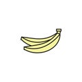 bananas colored outline icon. Element of food icon for mobile concept and web apps. Thin line bananas icon can be used for web and