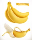 Bananas. Fresh fruit 3d vector icon