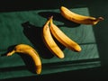 Bananas on a green background