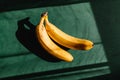 Bananas on a green background Royalty Free Stock Photo