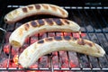 Bananas on the grill Royalty Free Stock Photo