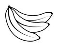 Bananas icon cartoon black and white