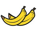 Bananas illustration isolated on white background