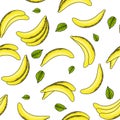 Bananas and leaves pattern