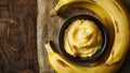bananas and mashed bananas. selective focus Royalty Free Stock Photo