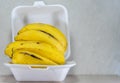 Bananas Musa ssp. Served on a lunchbox for express delivery