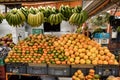 Bananas and Oranges and Mandrines, Paloquemao, Bogota Colombia Royalty Free Stock Photo