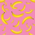 Bananas seamless pattern. pop art bananas pattern. Tropical abstract background with banana. Colorful fruit pattern of yellow Royalty Free Stock Photo