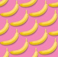 Bananas seamless pattern. pop art bananas pattern. Tropical abstract background with banana. Colorful fruit pattern of yellow Royalty Free Stock Photo