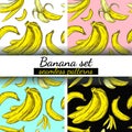 Bananas set. Bright colors.