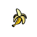 Bananas white background. Icon banana. Vector