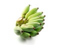 Bananas on the white background isolate, Musaceae, Cultivated banana, Namwa, Green fruit. Royalty Free Stock Photo