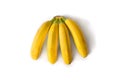 Bananas on white background. Top view, flat lay Royalty Free Stock Photo