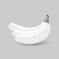 Bananas White color, isolated. Banana vector icon. White Banana with shadow vector icon. Bananas in modern simple flat design.