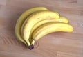 Bananas on wooden background close-up