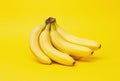 Bananas on a yellow background