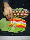 Banarasi pan, mishti pan, pan with coconut-carrot-betel nut garnished with all Bangladeshi mishti ingredients for sale