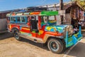 BANAUE, PHILIPPINES - JANUARY 21, 2018: Jeepney, typical mean of transport in Philippin