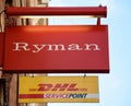 Ryman and DHL Hanging Sign