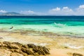 Banca boat at a beautiful beach in Cagnipa Island,Philippines Royalty Free Stock Photo