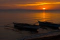 Banca Boats at Sunset on Beach Royalty Free Stock Photo