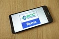 Banca di Credito Cooperativo di Roma logo displayed on smartphone Royalty Free Stock Photo