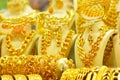 Banch of a Golden sets and chains, close up