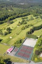 Banchory golf course aerial view in Scotland Royalty Free Stock Photo