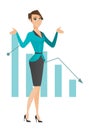 Bancrupt business woman vector illustration. Royalty Free Stock Photo