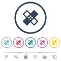 Band aid flat color icons in round outlines Royalty Free Stock Photo